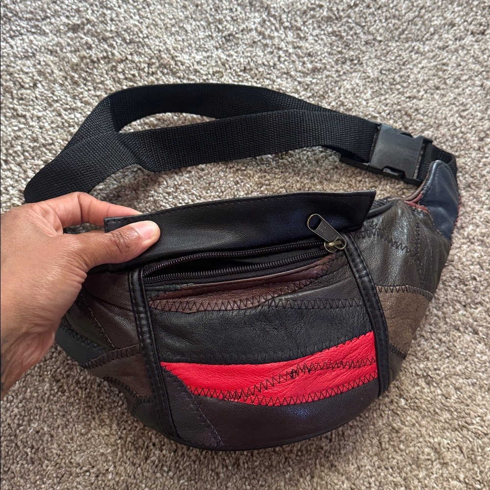 Vintage Patchwork Leather Fanny Pack - image 6